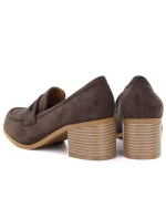 Dámské semišové boty na podpatku hnědé M.Daszynski model 22015050 - M. Daszyński