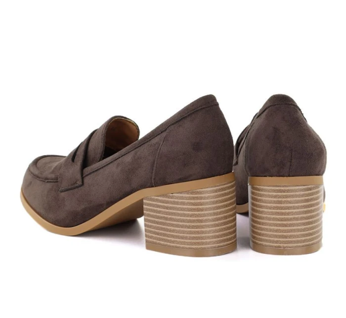 Dámské semišové boty na podpatku hnědé M.Daszynski model 22015050 - M. Daszyński