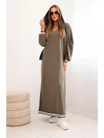 Komplet dámský s viskózou s rozepínací mikinou a dlouhou sukni fango Komplet dámský s viskózou s rozepínací mikinou a dlouhou sukni fango