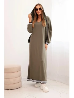 Komplet dámský s viskózou s rozepínací mikinou a dlouhou sukni fango