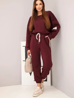 Komplet mikina + kalhoty máslový tmavě bordový