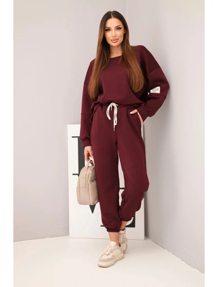 Komplet mikina + kalhoty máslový tmavě bordový Komplet mikina + kalhoty máslový tmavě bordový