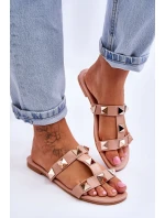 Dámské pantofle s velkými cvočky Nude model 21618010 - Boto Dámské pantofle s velkými cvočky Nude model 21618010 - Boto