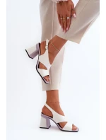 Dámské sandály na vysokém podpatku bílé D&A Dámské sandály na vysokém podpatku bílé D&A