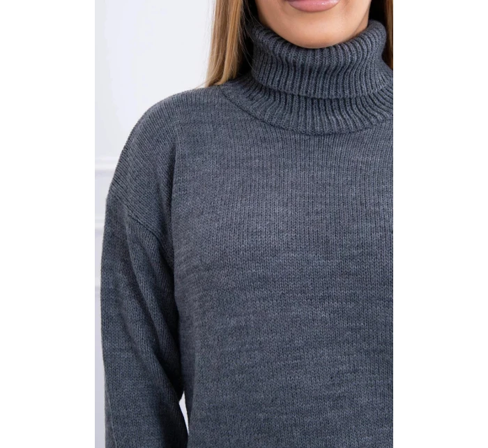 Svetr s rolákem S2020-16 tmavě šedý - Kesi