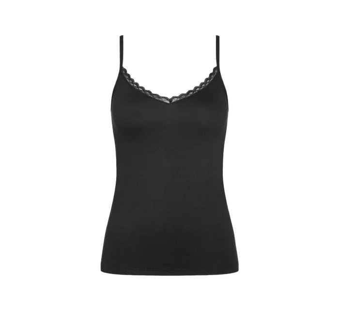 Feel Of Cotton Spaghetti Top - BLACK - TRIUMPH BLACK - TRIUMPH