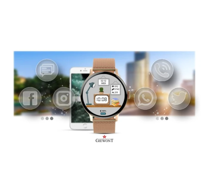 Dámské chytré hodinky GIEWONT Pink Gold GW330-1