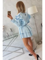 Šaty se svislými volány modré Šaty se svislými volány modré