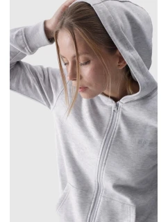 Dámská Mikina S Kapucí Rozepínací Bavlněná 4F Šedá 4FWMM00TSWSF1467-27M