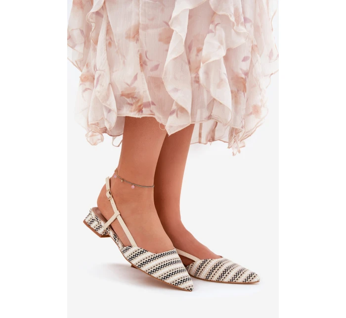 Dámské Baletky S  Na Podpatku Béžové model 21688221 - Boto