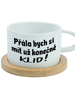PŘÁLA BYCH SI MÍT UŽ KONEČNĚ KLID! - bílý hrníček makronka 200 ml