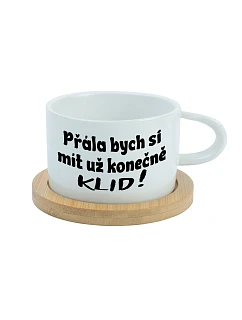 PŘÁLA BYCH SI MÍT UŽ KONEČNĚ KLID! - bílý  hrníček makronka 200 ml