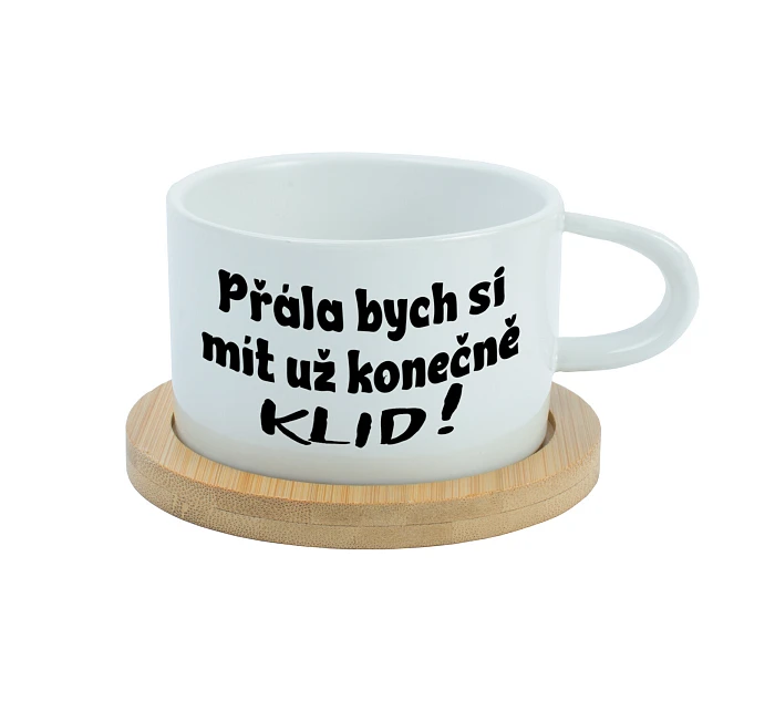 PŘÁLA BYCH SI MÍT UŽ KONEČNĚ KLID! - bílý  hrníček makronka 200 ml