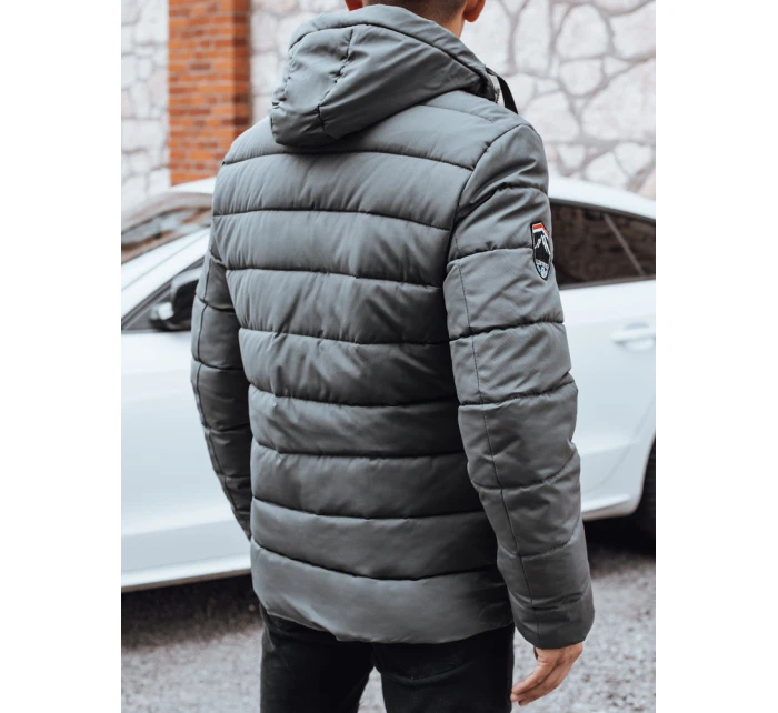 Pánská prošívaná zimní bunda s kapucí v grafitové barvě Dstreet TX5057
