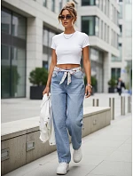 Dámské pytlovité džíny s vysokým sedem modré FashionStreet UY2928