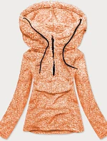 Oranžová melanžová plyšová dámská mikina (HH008-48)
