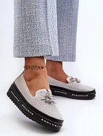 Dámské mokasiny LR400 stříbrné - Step in style