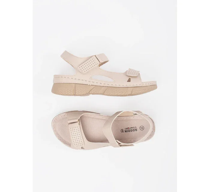 Originální hnědé dámské  sandály bez podpatku