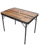 Skládací kempingový turistický stůl 90x60x70 cm a 2 lavice 87x23x39 cm Dřevo