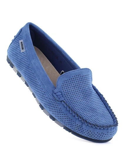 Dámské semišové polobotky modré model 22097287 - Potocki Dámské semišové polobotky modré model 22097287 - Potocki