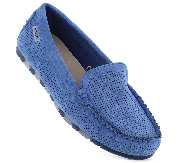 Dámské semišové polobotky modré model 22097287 - Potocki Dámské semišové polobotky modré model 22097287 - Potocki