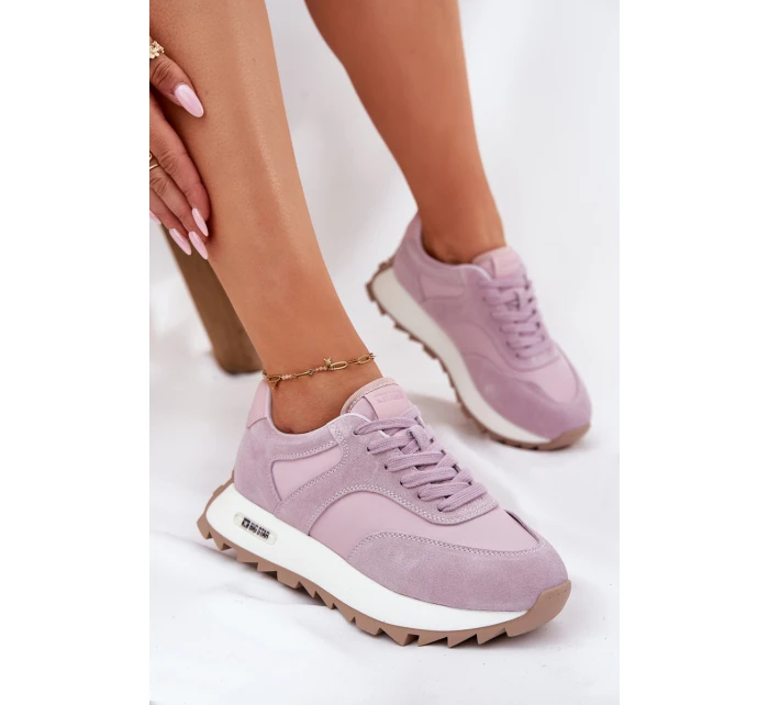 Semišové Sneakersy Na Platformě Dámské Big Star model 21694489 HIPOLY SYSTEM Fialové - Big Star Shoes Semišové Sneakersy Na Platformě Dámské Big Star model 21694489 HIPOLY SYSTEM Fialové - Big Star Shoes