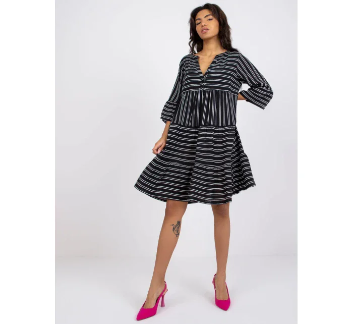 Šaty D73771M30214C černobílé