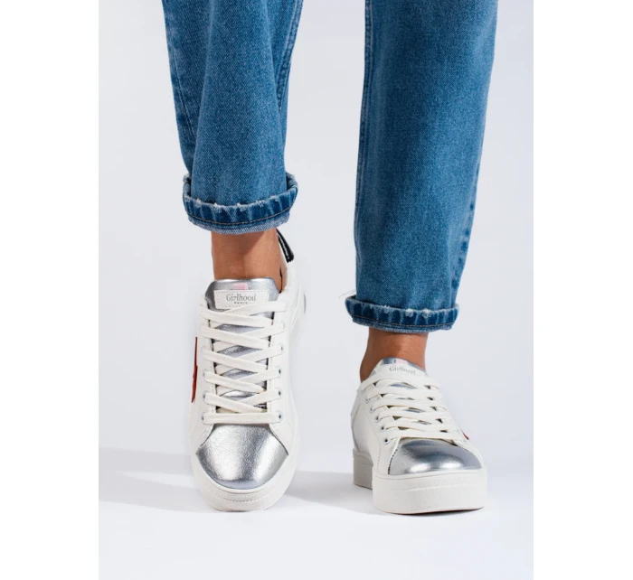 Trendy  tenisky dámské bílé bez podpatku