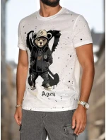 Pánské bílé tričko s potiskem FashionStreet RX5656 Pánské bílé tričko s potiskem FashionStreet RX5656