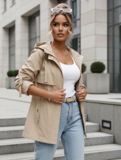 Parka damska przejściowa z kapturem  model 22025141 - FashionStreet