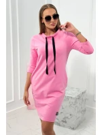 Šaty s vázaným výstřihem růžový Šaty s vázaným výstřihem růžový