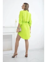 Šaty se zapínáním na knoflíky a zavazováním v pase zelený model 20527867 - K-Fashion Šaty se zapínáním na knoflíky a zavazováním v pase zelený model 20527867 - K-Fashion
