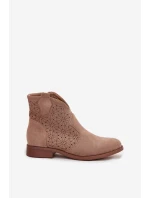 Dámské Kotníkové Boty Na Ploché Podpatky S Béžové model 21713585 - S.Barski Dámské Kotníkové Boty Na Ploché Podpatky S Béžové model 21713585 - S.Barski