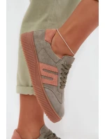 Dámské tenisky z pravé semiše Zelené model 22026533 - EVENTO Dámské tenisky z pravé semiše Zelené model 22026533 - EVENTO