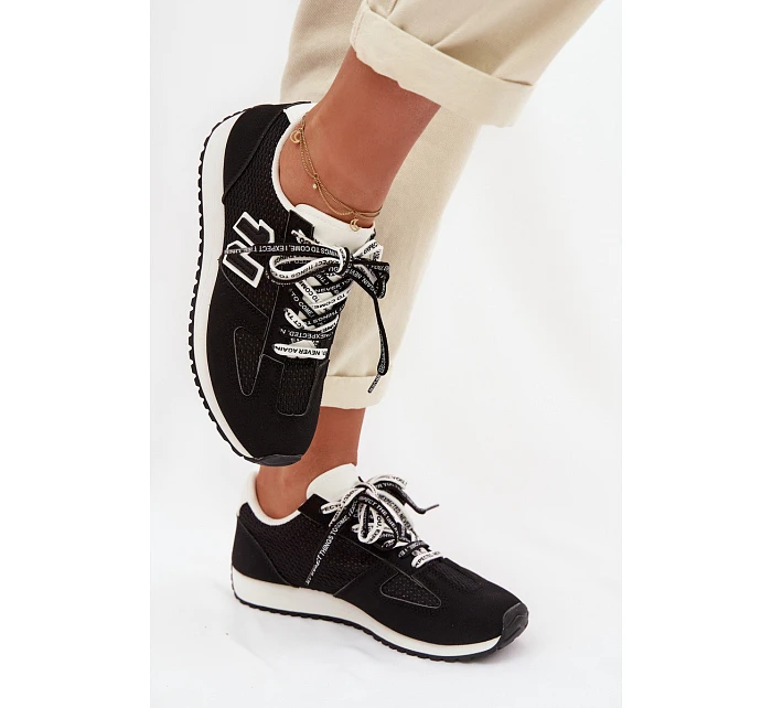 Dámské tenisky s ozdobným šněrováním Černé model 22039815 - Boto