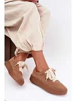 Semišové tenisky s šněrováním Camel model 22355641 - Kobbo Semišové tenisky s šněrováním Camel model 22355641 - Kobbo