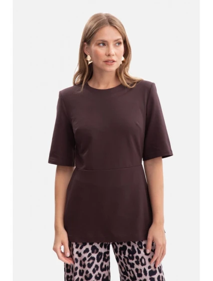 Pletený top s peplum tmavá model 21379918 - BeWear