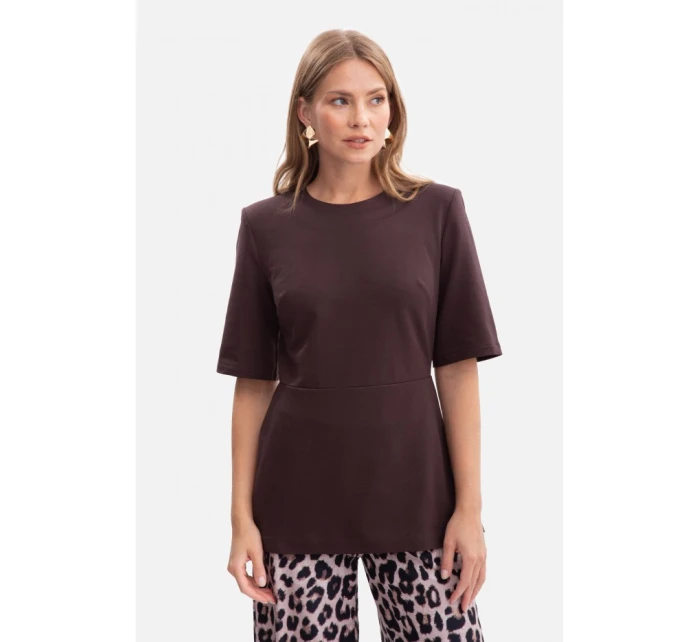 Pletený top s peplum tmavá model 21379918 - BeWear