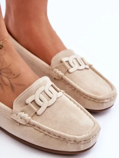 Dámské módní semišové mokasíny Bežové Rabell