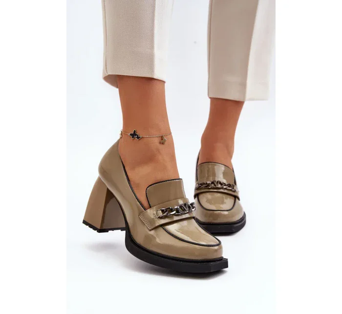 Lodičky na masivních podpatcích, zelené Terimene Lodičky na masivních podpatcích, zelené Terimene