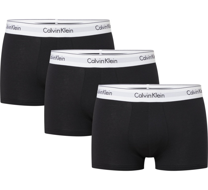 Pánské trenky Plus Size 3 Pack Trunks Modern Cotton 000NB3377A001 černá - Calvin Klein