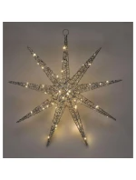 OZDOBNÝ PŘÍVĚSEK SNĚHOVÉ VLOČKY 50LED STŘÍBRA