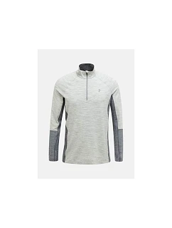 Termoaktivní mikina Peak Performance Magic Half Zip Wool-Blend BL – středně šedá mel/šedá mel, velikost: L