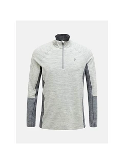 Termoaktivní mikina Peak Performance Magic Half Zip Wool-Blend BL – středně šedá mel/šedá mel, velikost: L