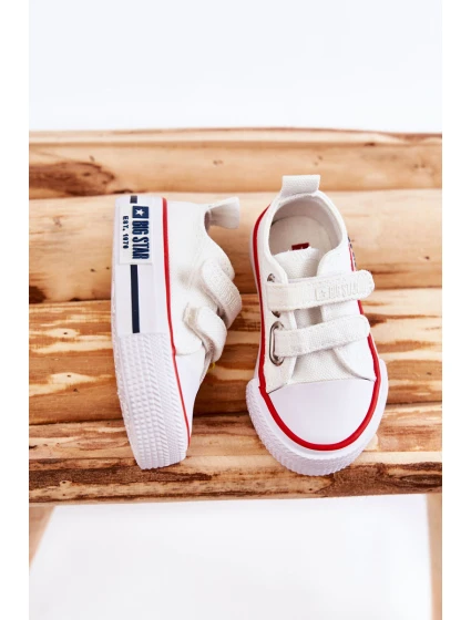 Dětské látkové tenisky se suchým zipem BIG STAR model 21594950 Bílá - Big Star Shoes Dětské látkové tenisky se suchým zipem BIG STAR model 21594950 Bílá - Big Star Shoes
