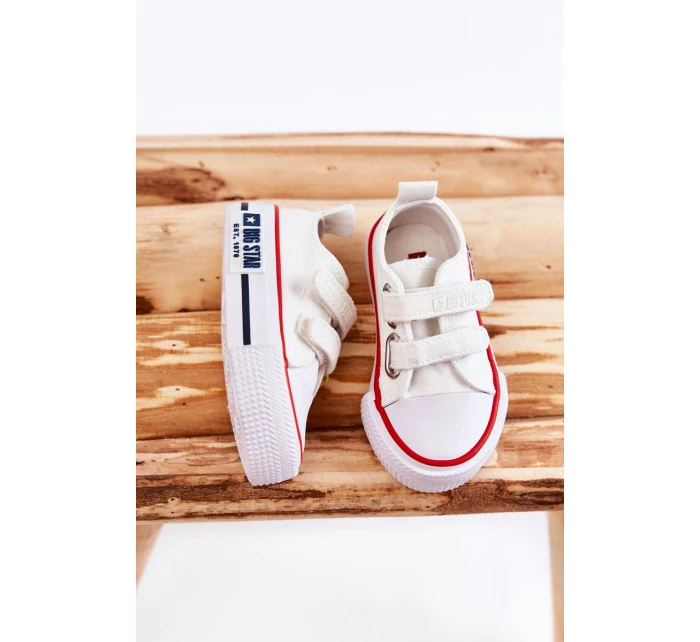Dětské látkové tenisky se suchým zipem BIG STAR model 21594950 Bílá - Big Star Shoes Dětské látkové tenisky se suchým zipem BIG STAR model 21594950 Bílá - Big Star Shoes