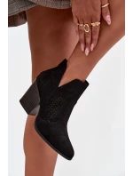 Dámské kotníkové boty na podpatku  Černé model 21711978 - S.Barski