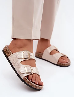 Dámské pantofle s ozdobami Zlaté model 22125803 - Boto