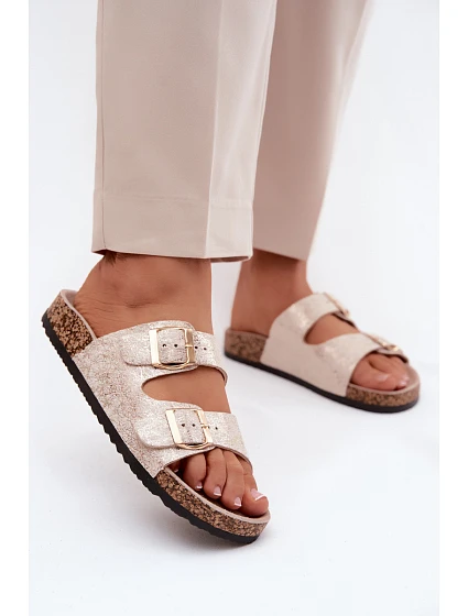 Dámské pantofle s ozdobami Zlaté model 22125803 - Boto