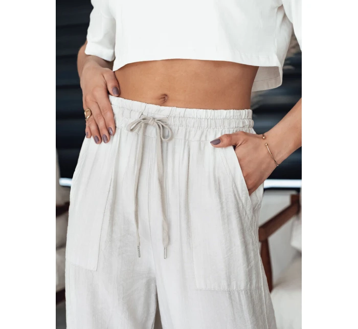 Dámské široké kalhoty NAMAYAS light beige FashionStreet UY2105 Dámské široké kalhoty NAMAYAS light beige FashionStreet UY2105